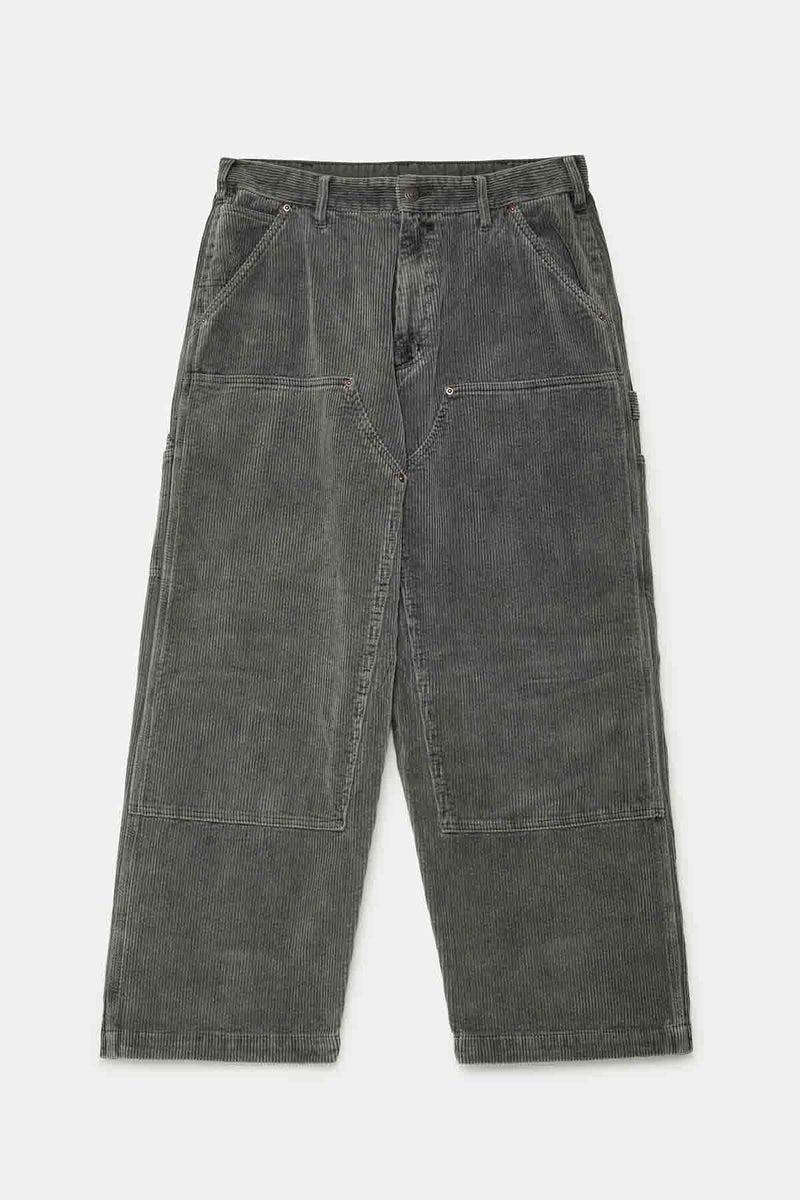 Pantaloni in velluto a coste effetto sbiadito a gamba ampia