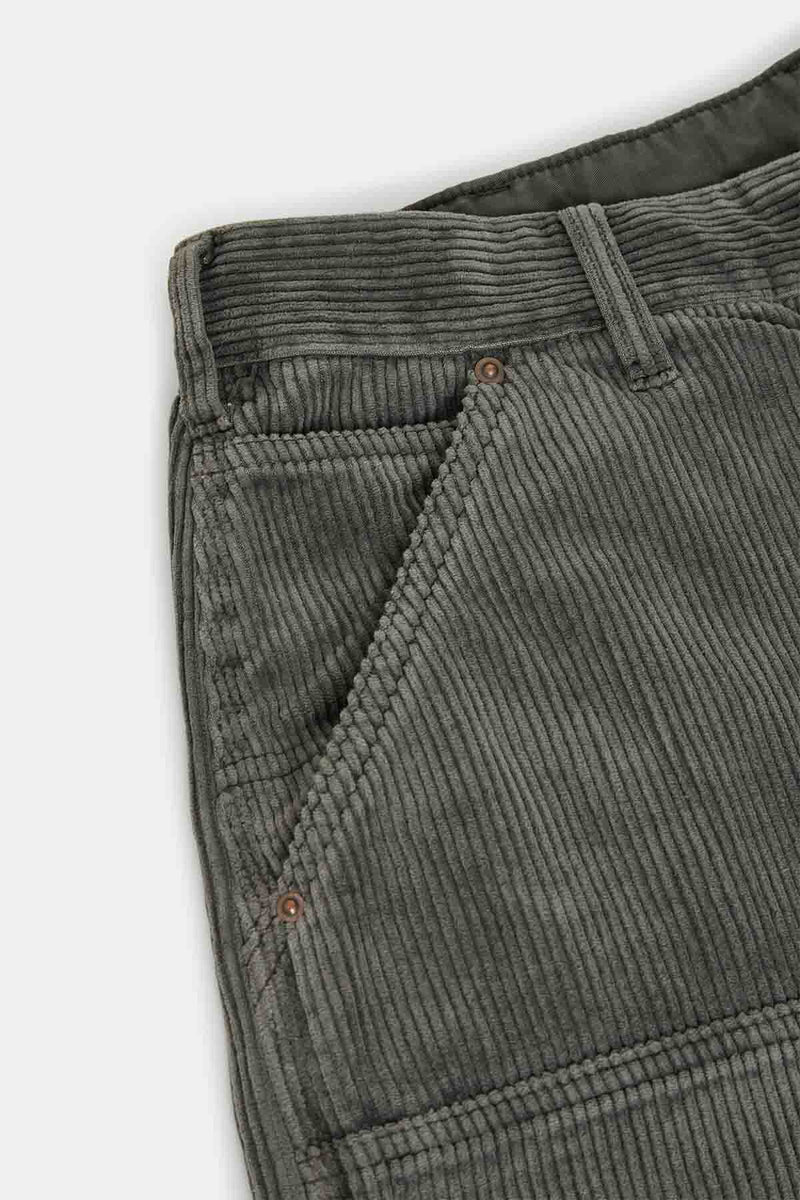 Pantaloni in velluto a coste effetto sbiadito a gamba ampia