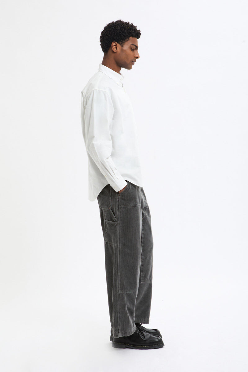 Pantaloni in velluto a coste effetto sbiadito a gamba ampia