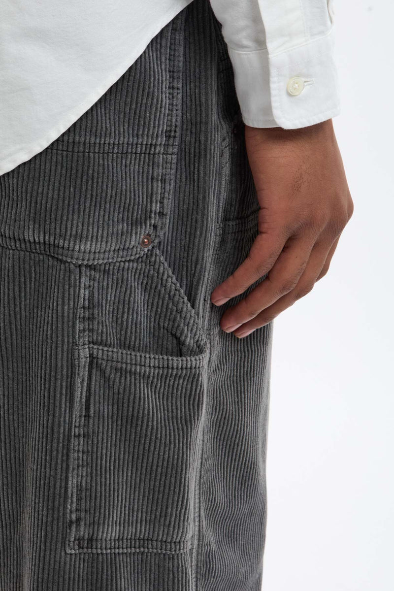 Pantaloni in velluto a coste effetto sbiadito a gamba ampia