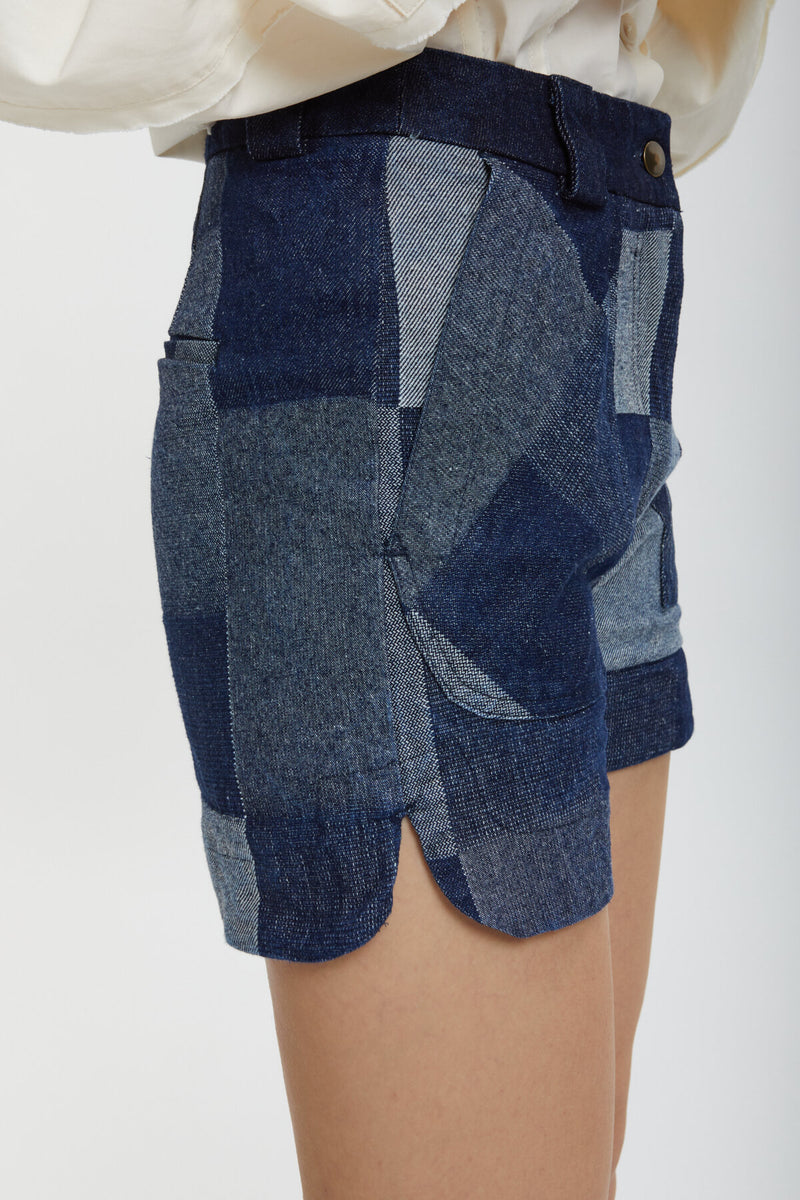 Pantaloncini Padam In Denim Con Patch