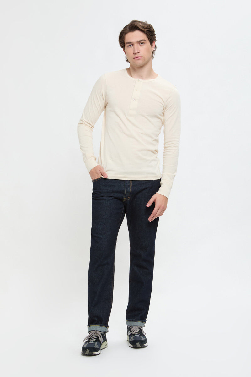 206 loopwheeled henley shirt