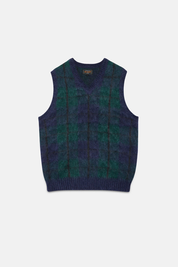 Gilet a scacchi in Mohair