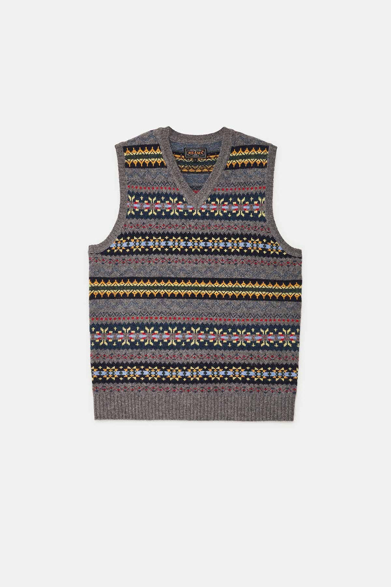 Gilet lavorato a maglia con motivo Fair Isle