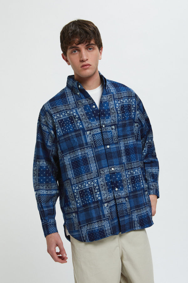 Bd Indigo Plaid Discharge Prin