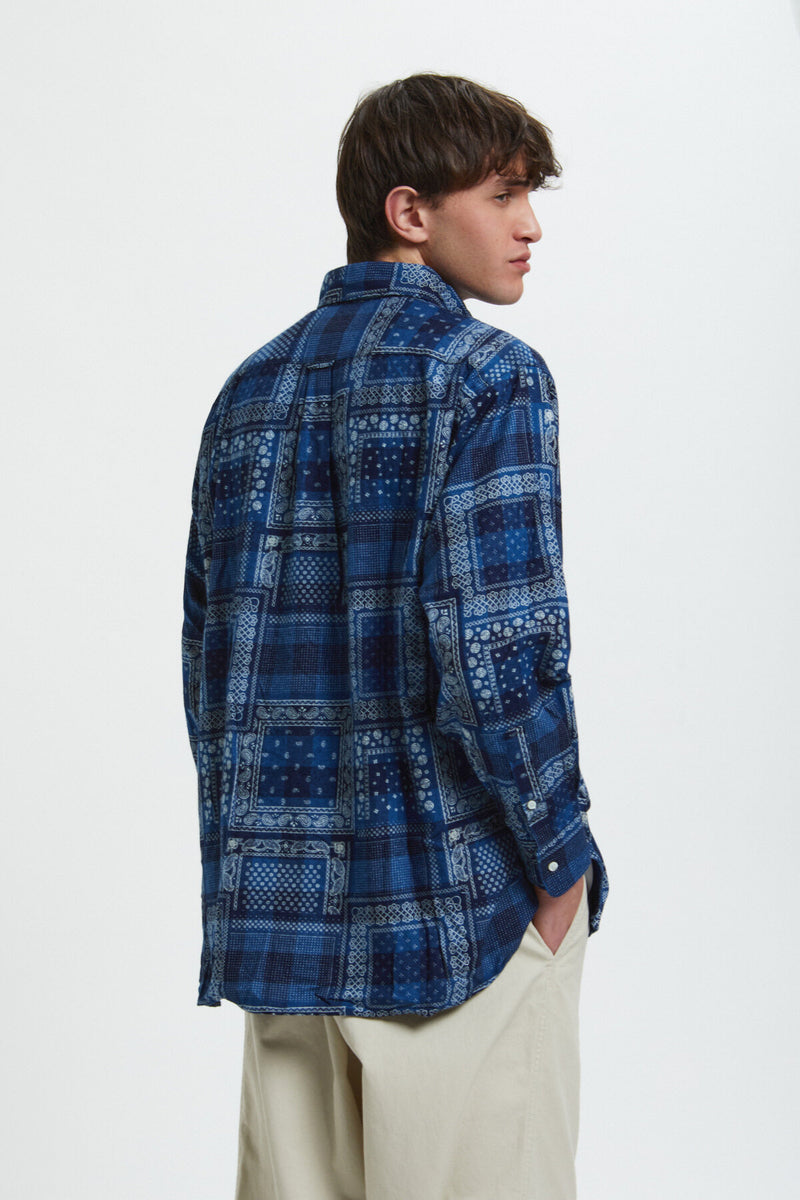 Bd Indigo Plaid Discharge Prin