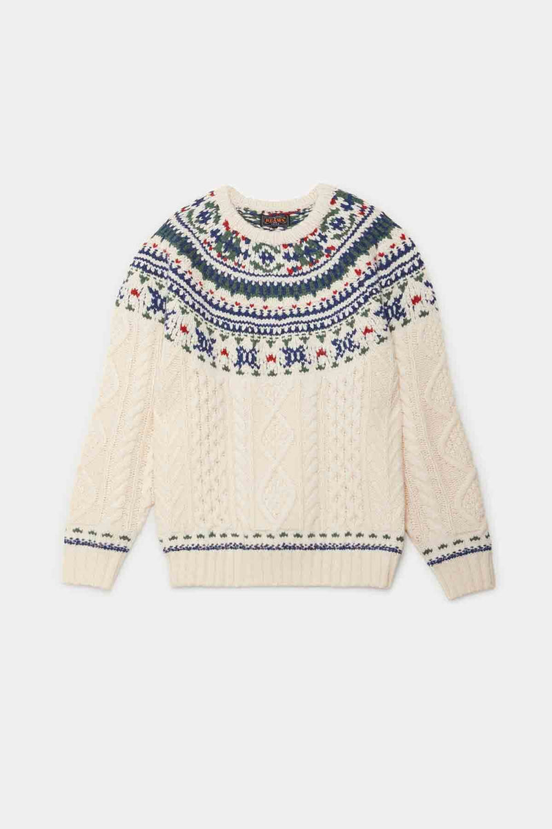 Maglia girocollo a Trecce Stile Nordico