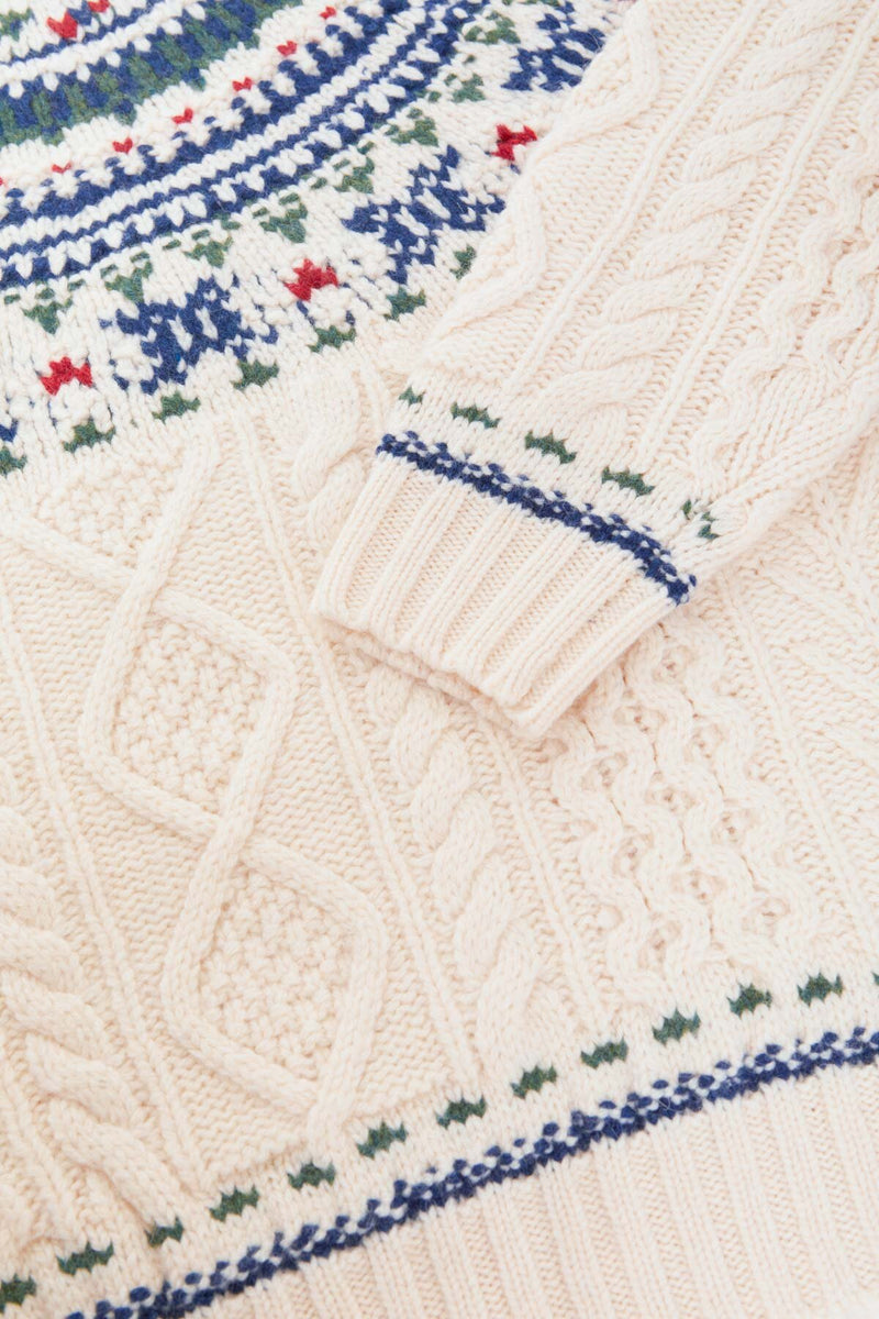 Maglia girocollo a Trecce Stile Nordico