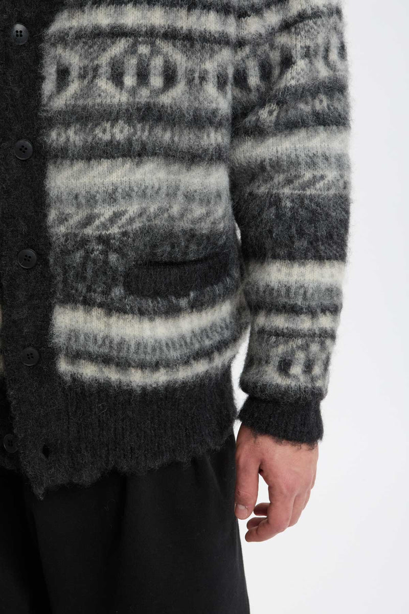 Cardigan Shaggy con collo a Scialle