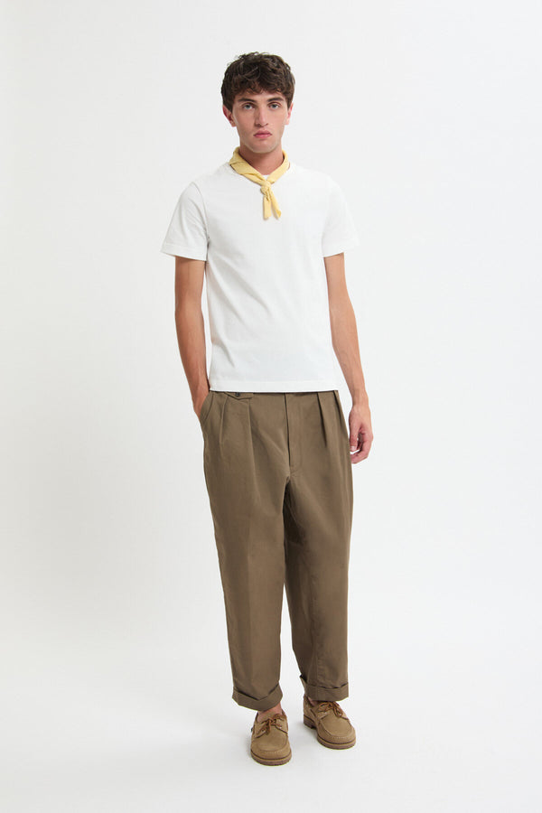 2 Pleats Tapered Twill Pants