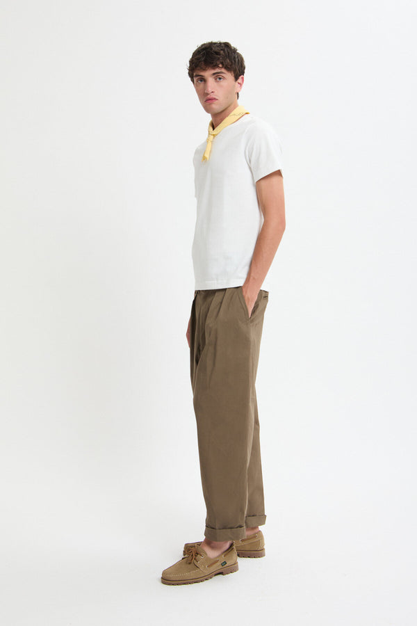 2 Pleats Tapered Twill Pants