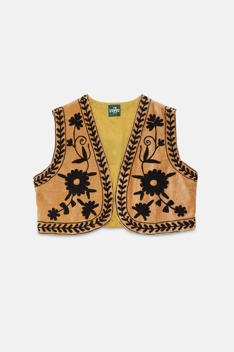 Gilet in velluto Suzani