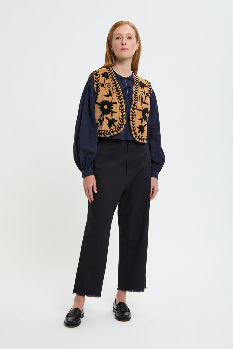 Gilet in velluto Suzani