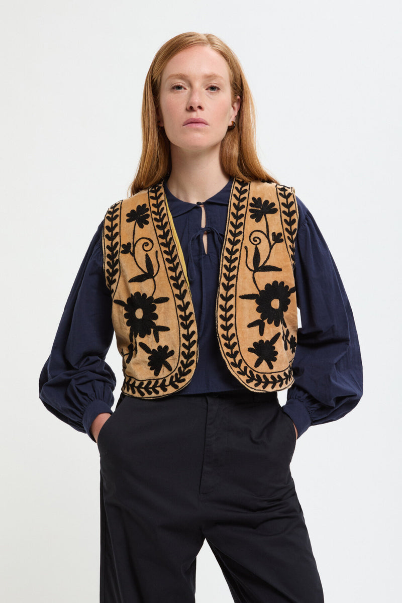 Gilet in velluto Suzani