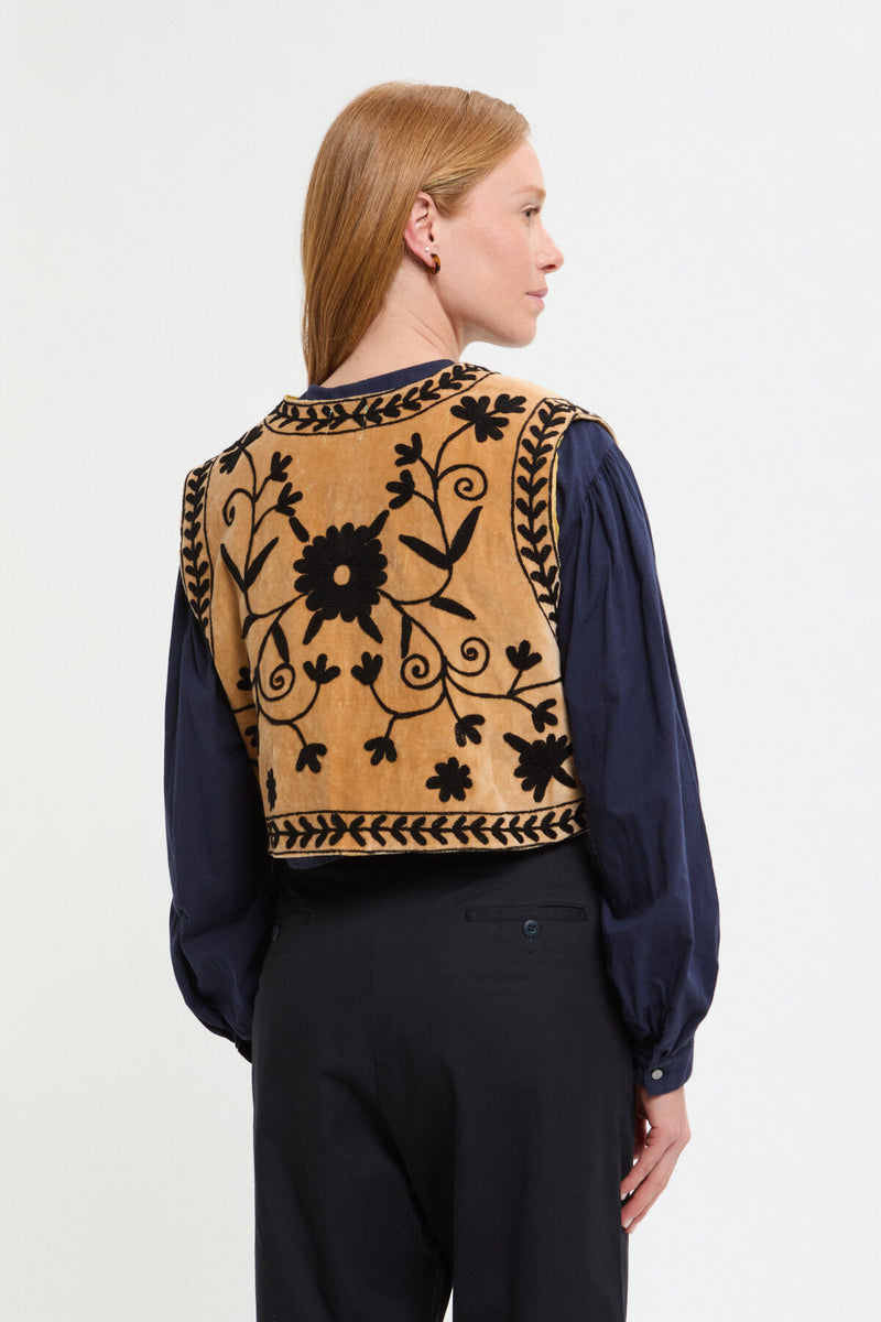 Gilet in velluto Suzani