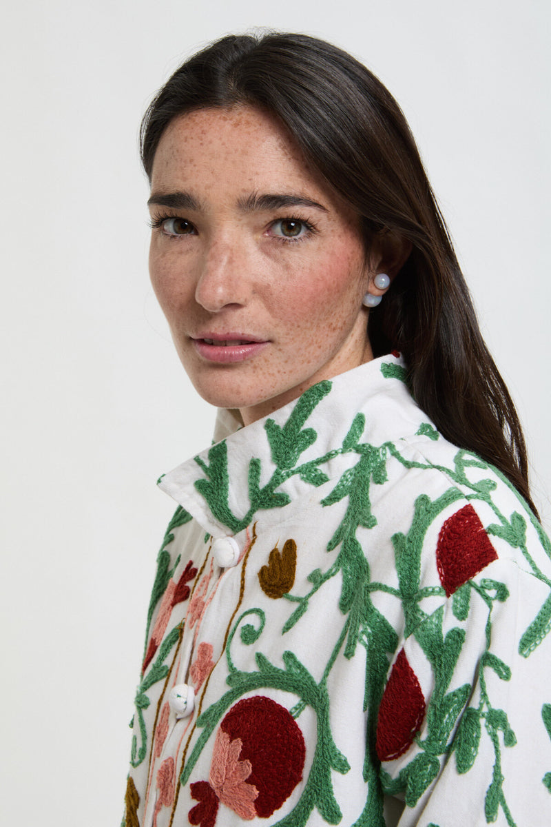 Long Cotton Embroidery Jacket