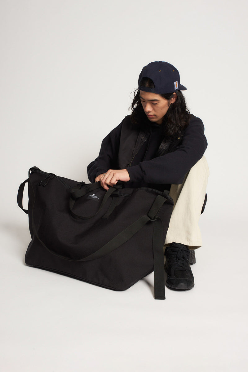 Traveler Duffle Large Bag Black Nylon Canvas