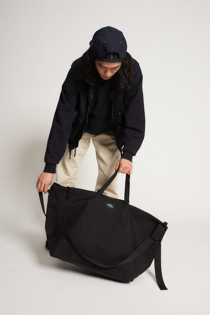 Traveler Duffle Large Bag Black Nylon Canvas