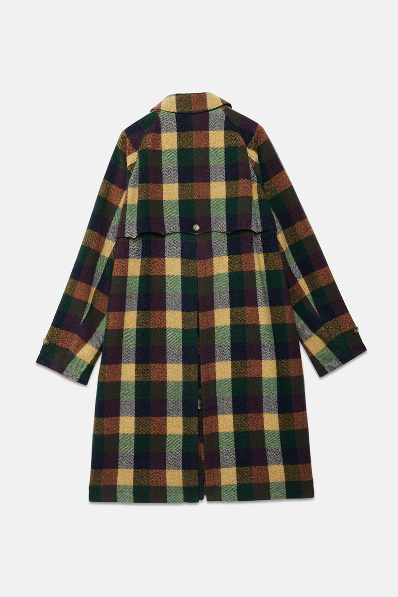 Pattern Wool Raglan Coat