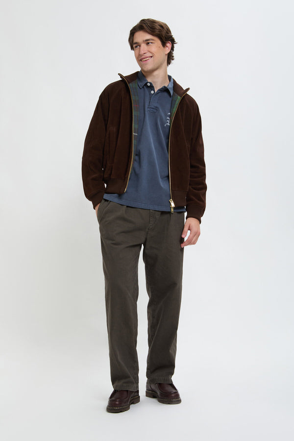 ROUGHOUT SUEDE TRACK JACKET