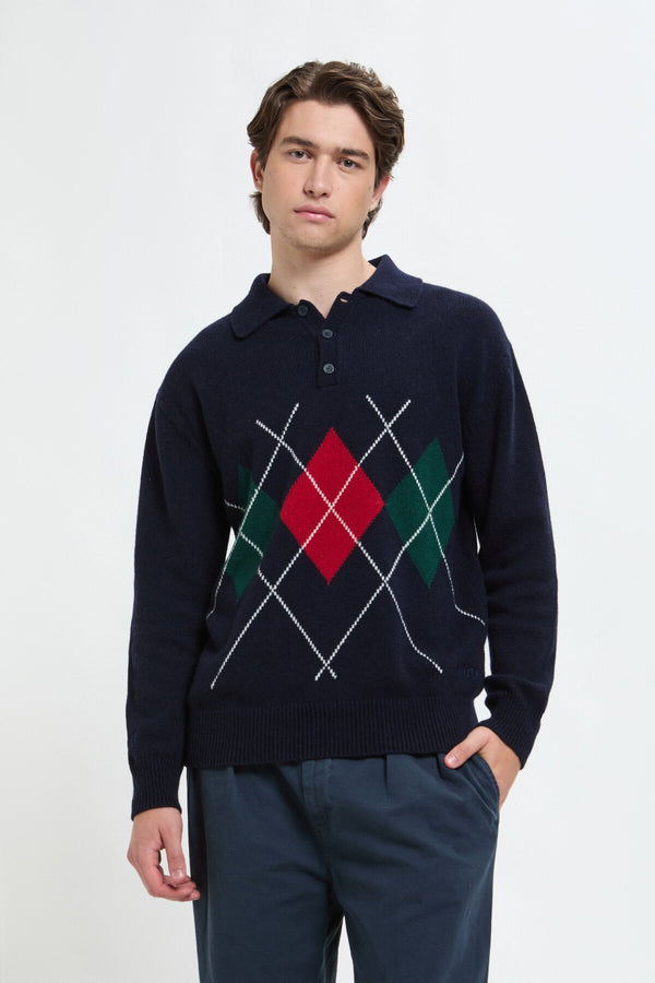 ARGYLE POLO NECK