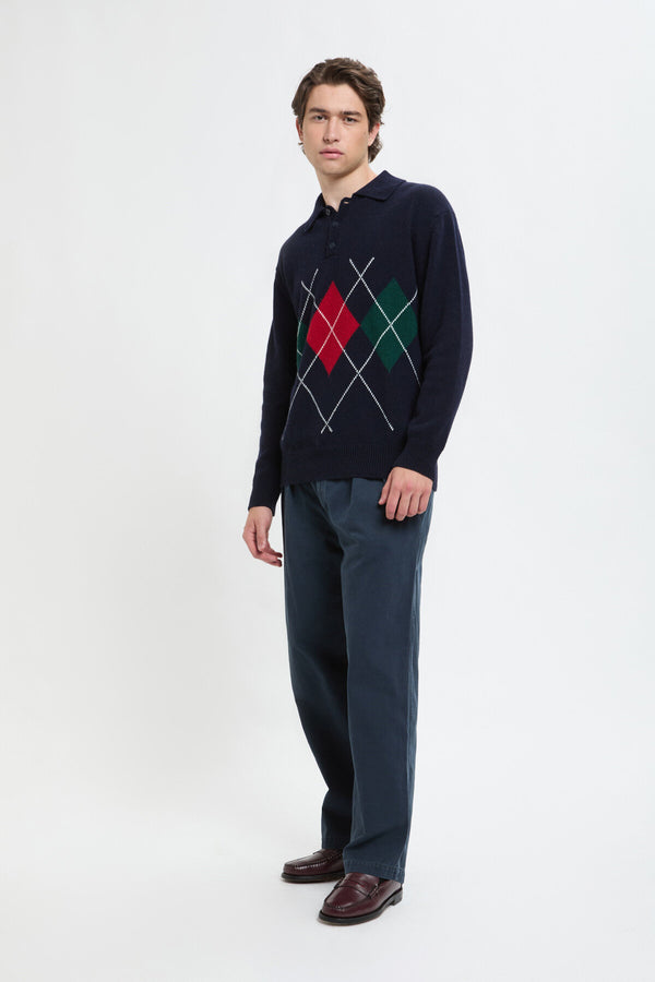 ARGYLE POLO NECK