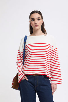 Maglione con maniche ampie in cashmere e cotone