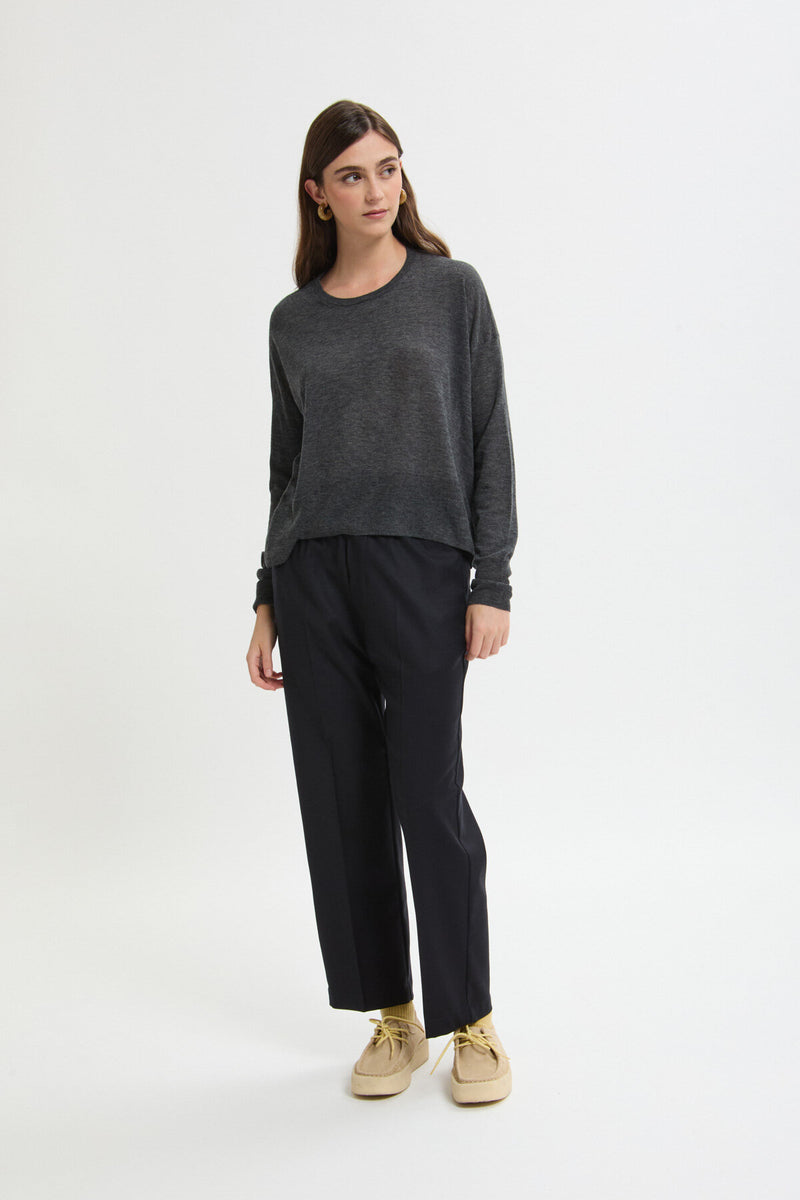 Maglione a Maniche Lunghe con Scollo Tondo