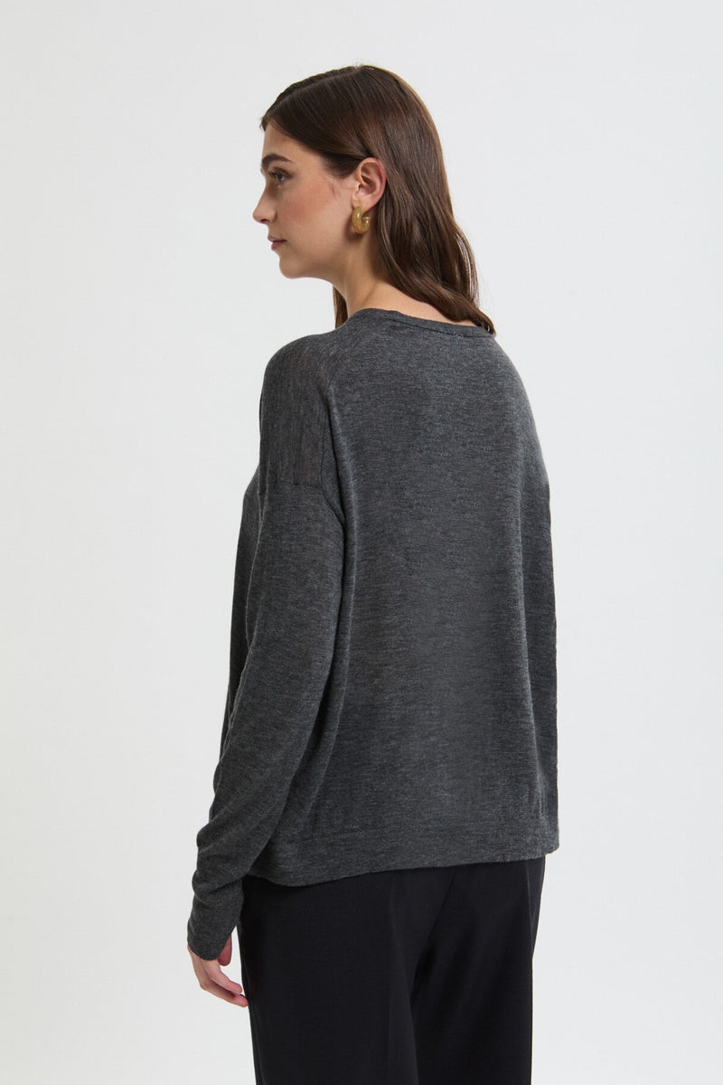 Maglione a Maniche Lunghe con Scollo Tondo