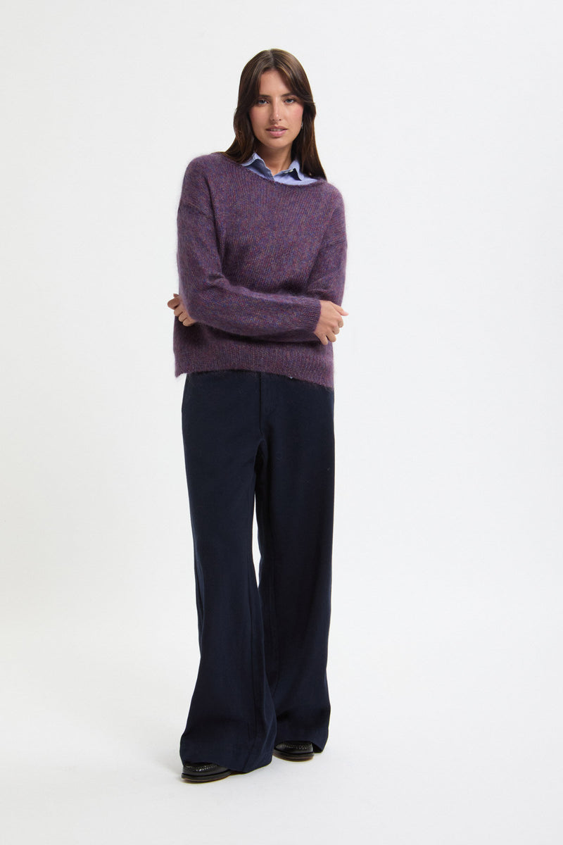 Mohair Silk Side Slit Pullover