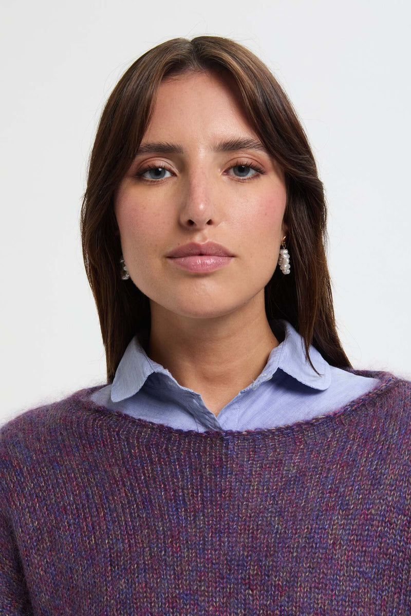 Mohair Silk Side Slit Pullover