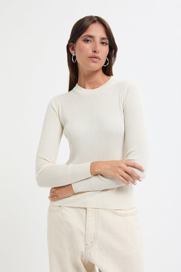 Round Longsleeve Rib Pullover