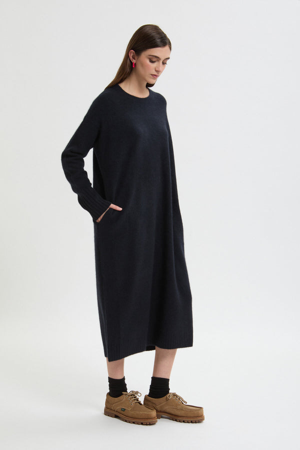 Abito a Maniche Lunghe con Scollo Tondo