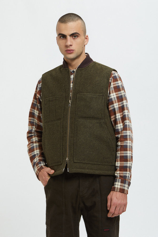 LINED MACKINAW WOOL WORK VEST