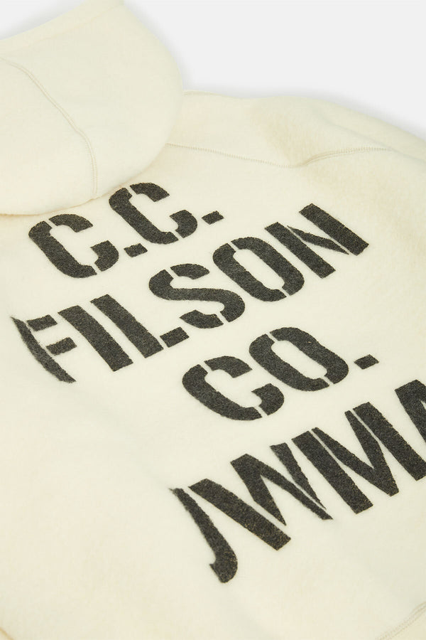 FILSON × JUNYA WATANABE FELPA CON CAPPUCCIO IN LANA CON GRAFICA