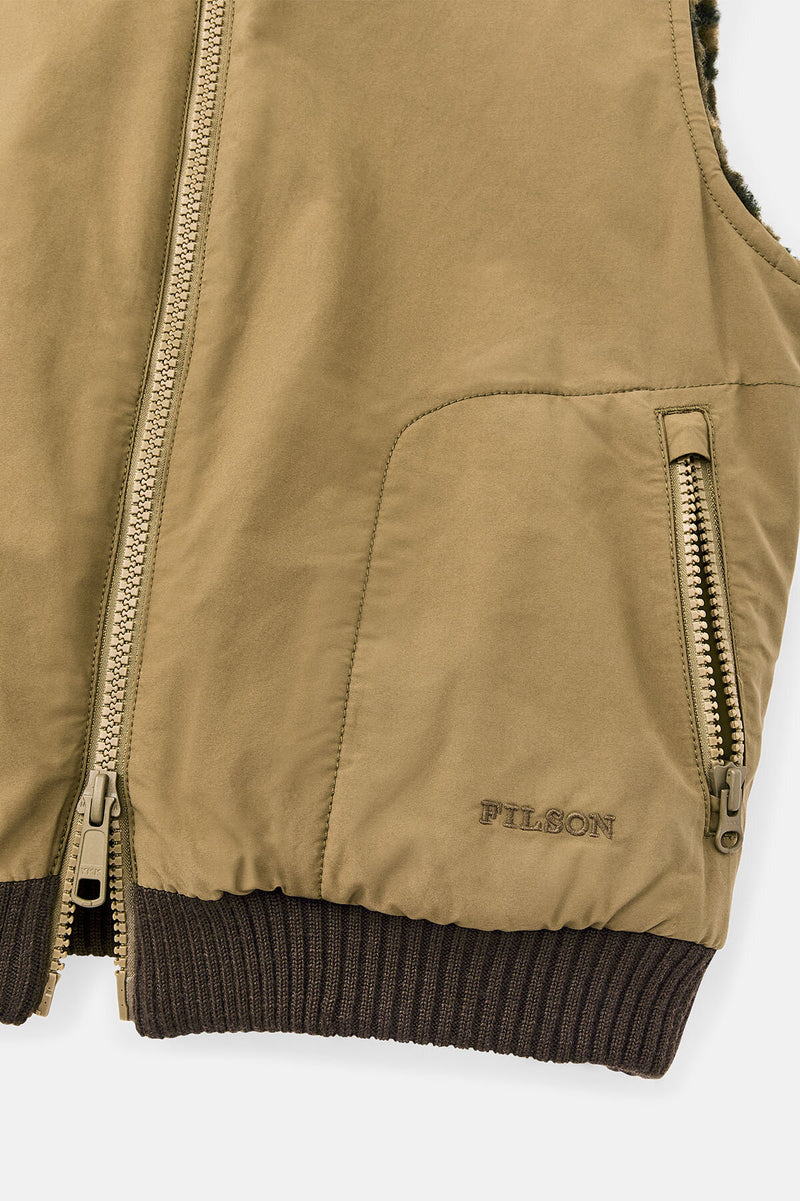 GILET REVERSIBILE IN PILE DI LANA DA DONNA