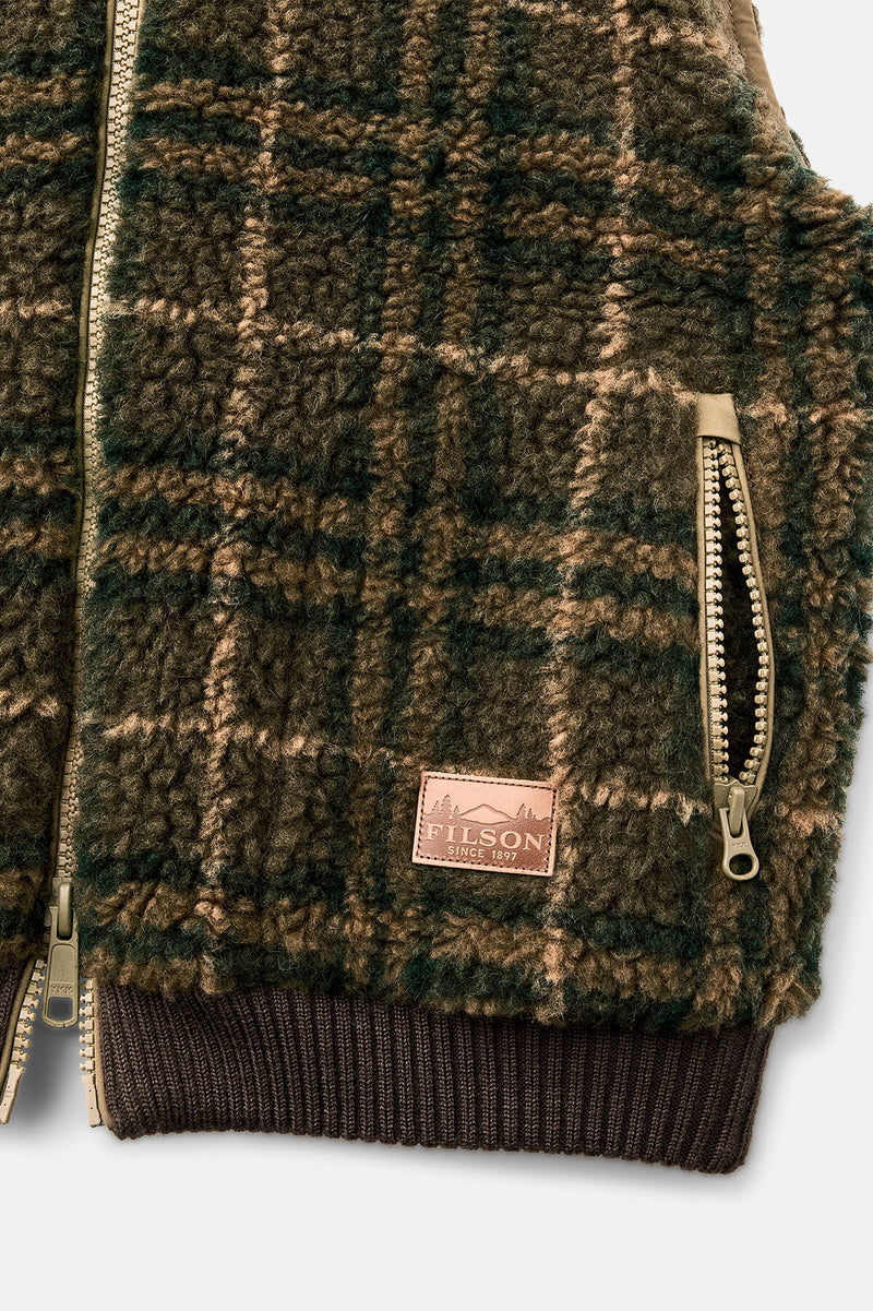 GILET REVERSIBILE IN PILE DI LANA DA DONNA