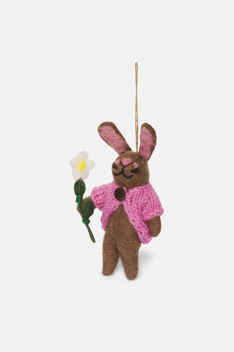 Handmade Felt Blossom the Bunny Easter Hanging Decoration