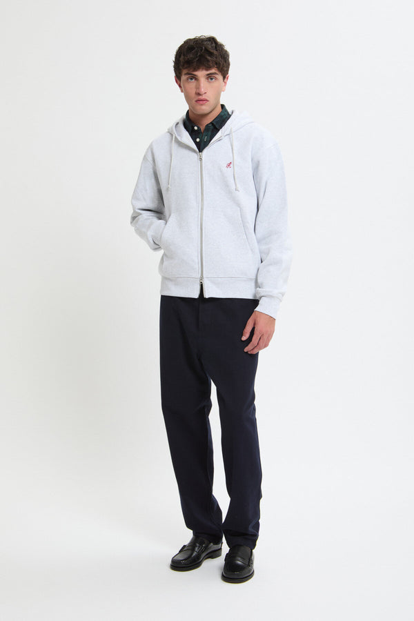 One Point Zip Hooded Swetshirt