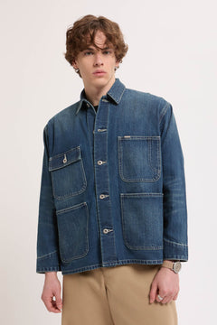 Giacca da lavoro Vintage in denim scuro