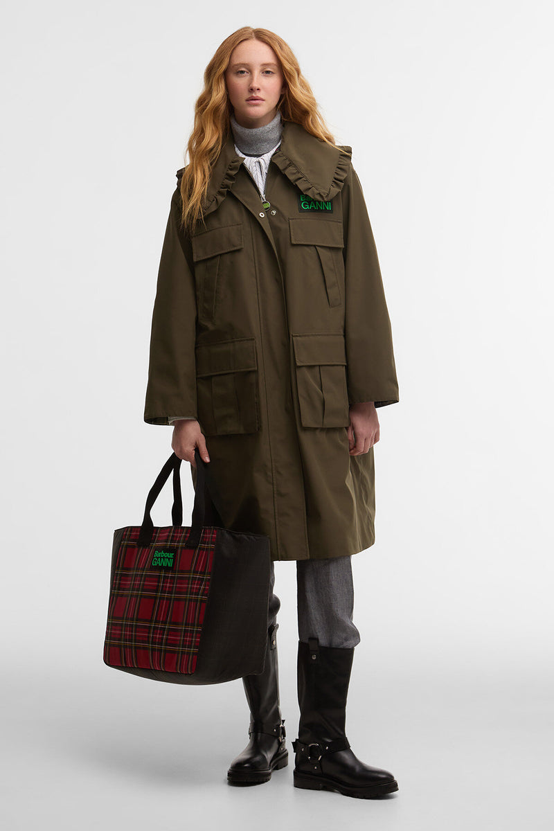 Barbour x GANNI Waxed Tote Bag