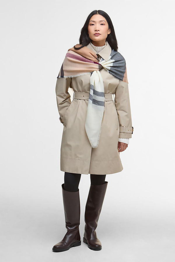 Sciarpa con motivo tartan in lana d’agnello Saffron