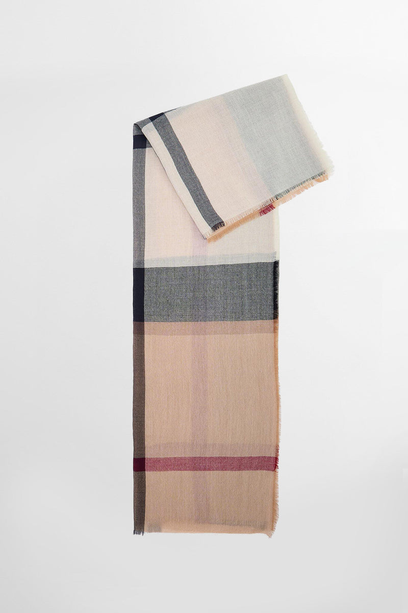 Sciarpa con motivo tartan in lana d’agnello Saffron