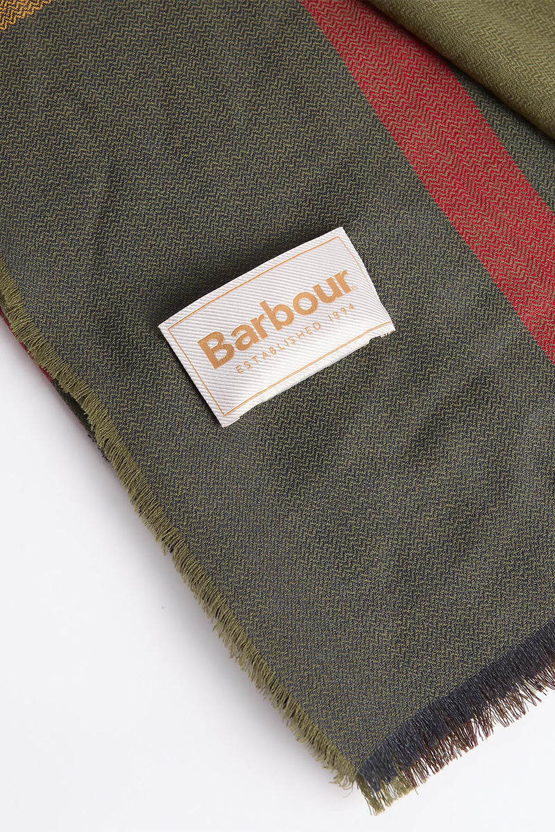 Sciarpa con motivo tartan in lana d’agnello Saffron