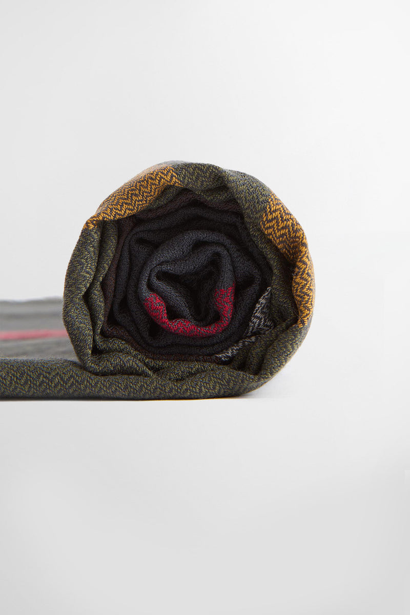 Sciarpa con motivo tartan in lana d’agnello Saffron