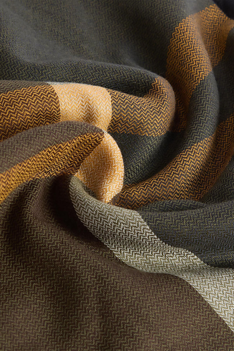 Sciarpa con motivo tartan in lana d’agnello Saffron