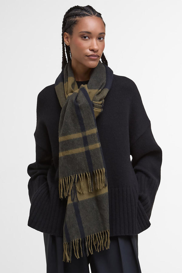 Sciarpa con motivo tartan in lana d’agnello Maxine