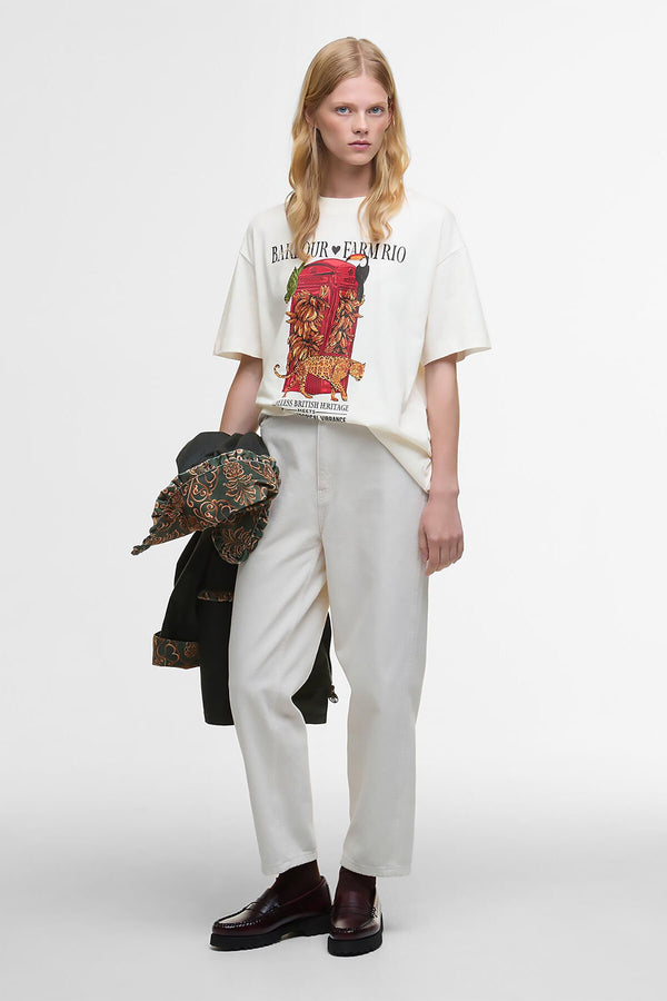 T-shirt con stampa Maria Clara Barbour x FARM Rio