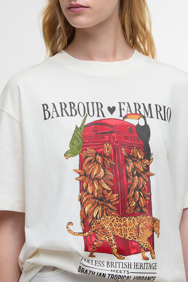 T-shirt con stampa Maria Clara Barbour x FARM Rio
