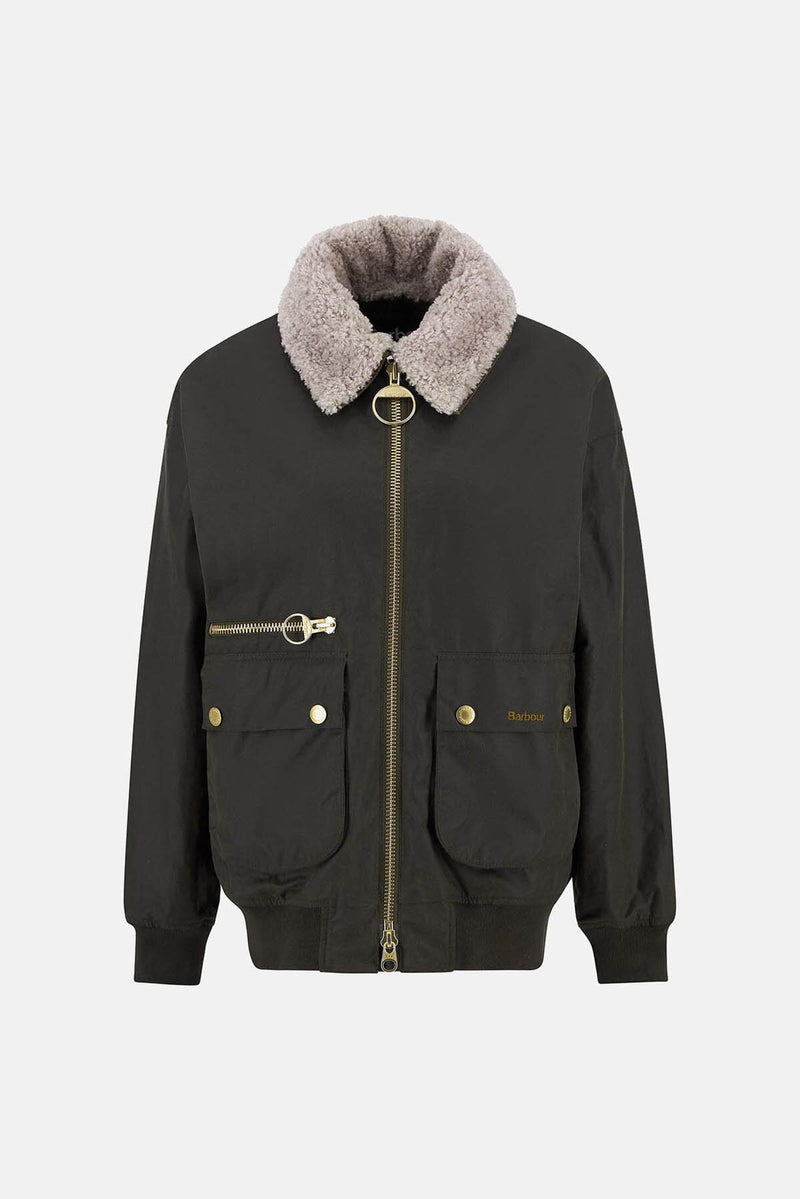 Maxine Waxed Bomber Jacket